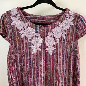 Beautiful Appliqué Vintage Top